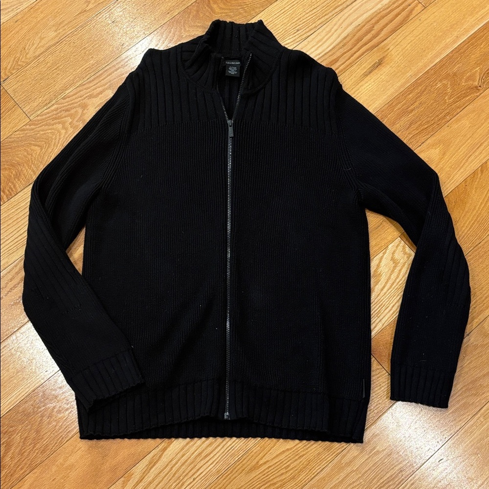 Calvin Klein Jeans Black zipper front Knitwear sweater
